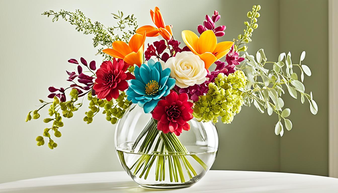 Künstliche Blumen in Vase