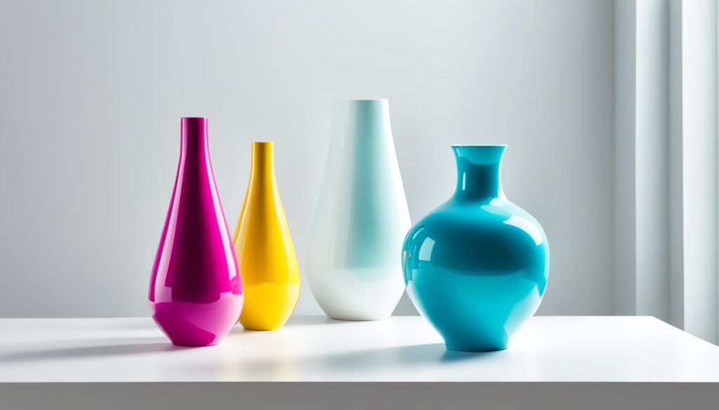 moderne farbenfrohe Vasen